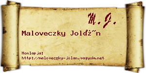 Maloveczky Jolán névjegykártya