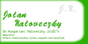 jolan maloveczky business card